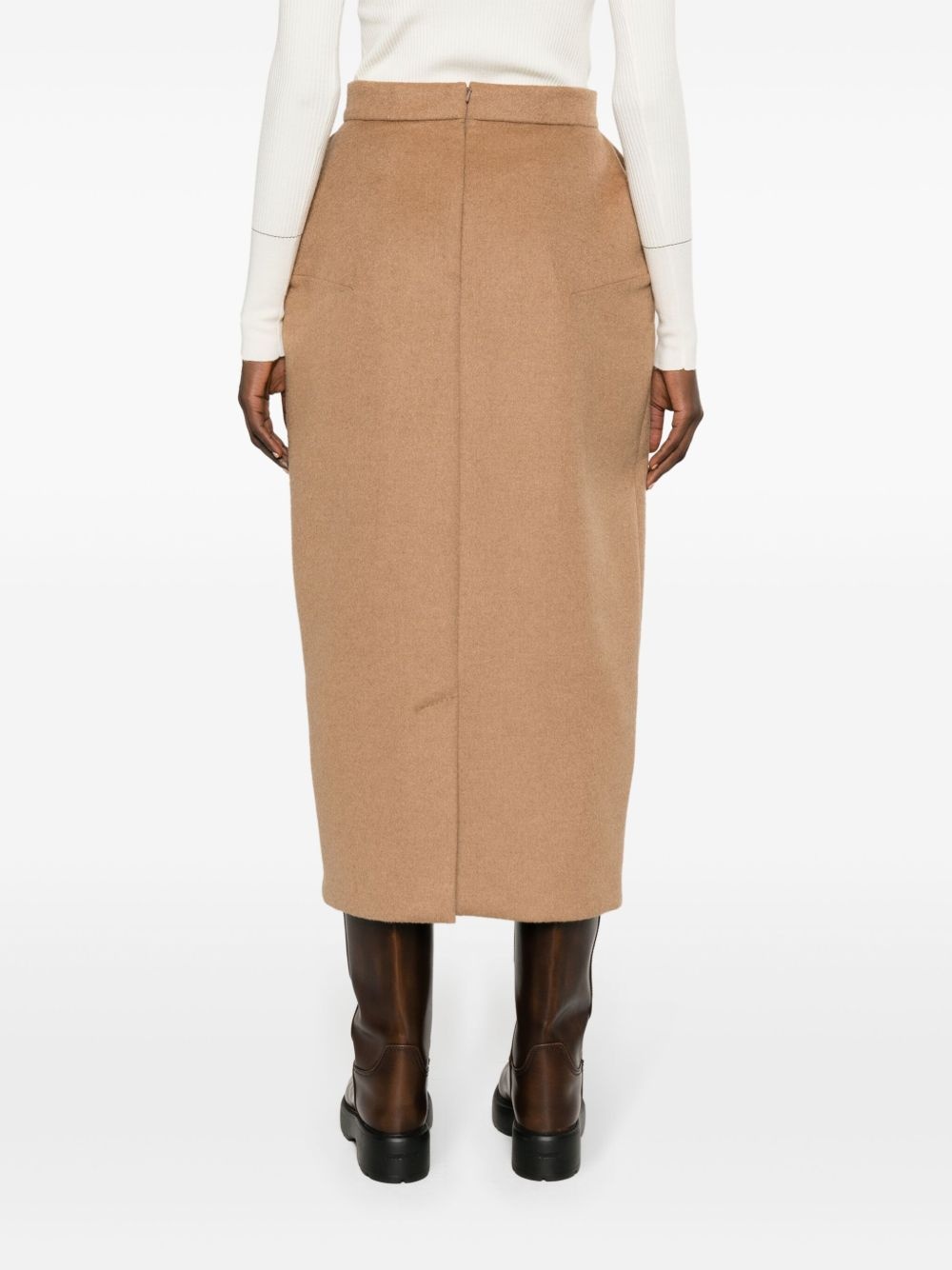 Babele dart-detail brushed midi skirt - 4