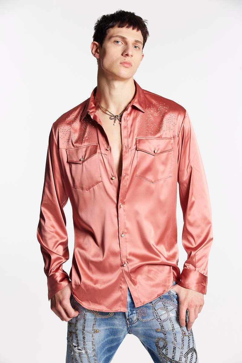 EMBELLISHED SATIN SHIRT - 3
