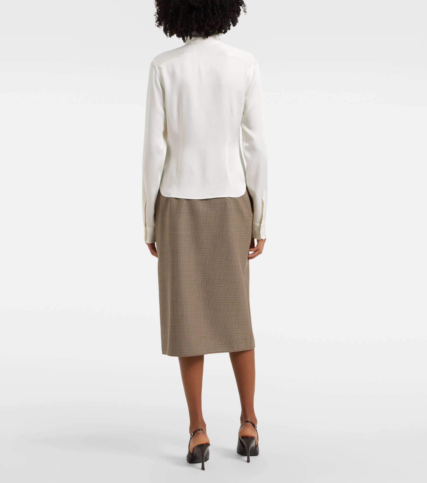 Tie-neck satin blouse - 3