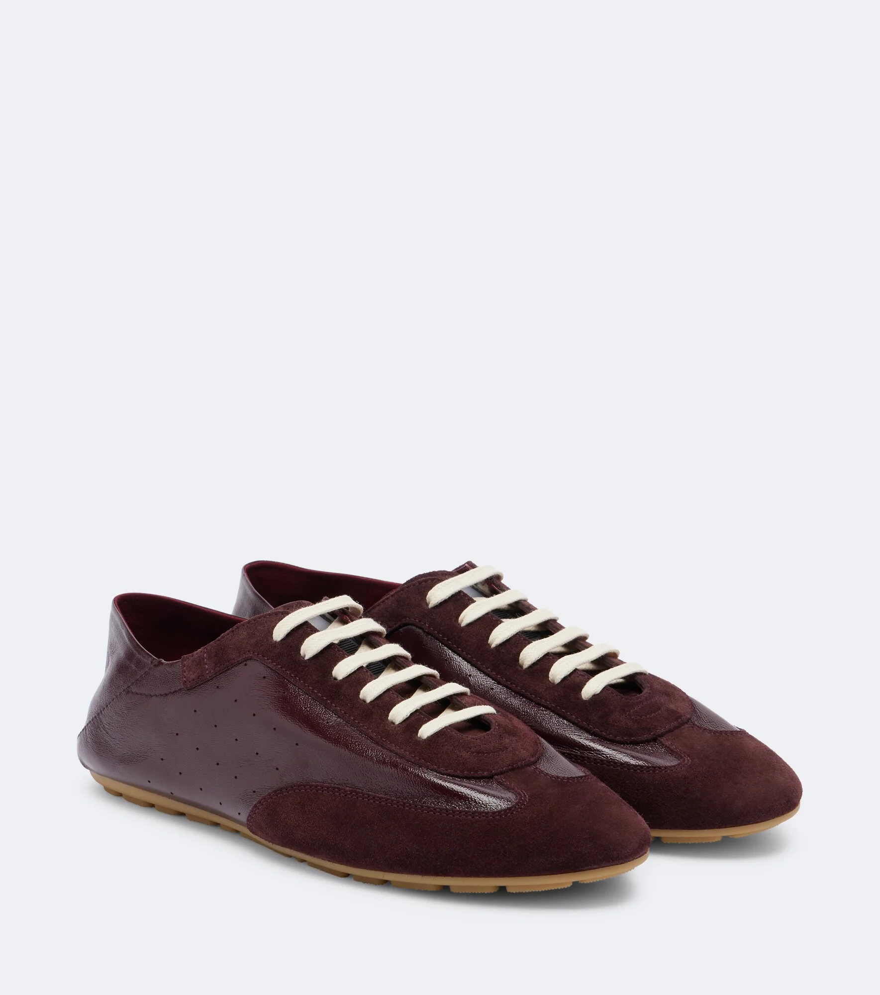 Lewis suede-trimmed leather sneakers - 1