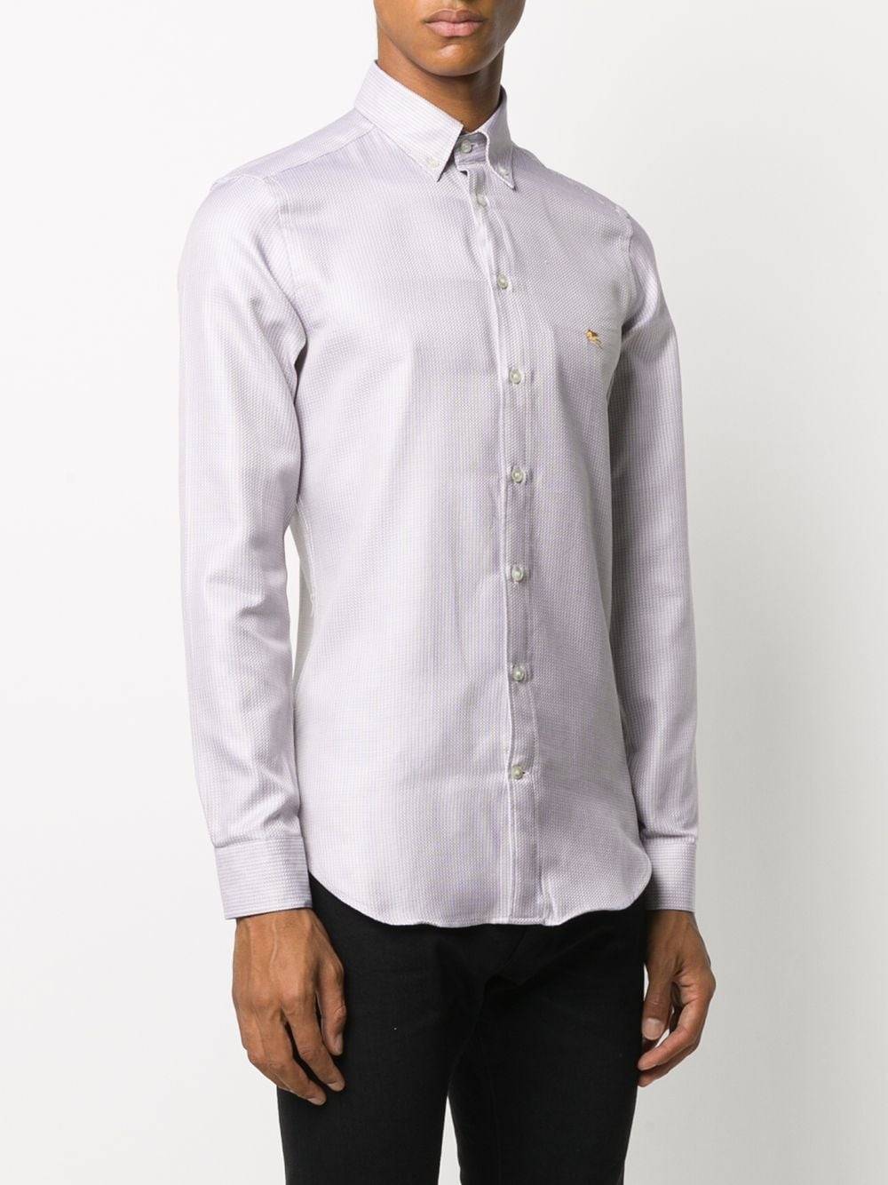 embroidered logo button-down shirt  - 3