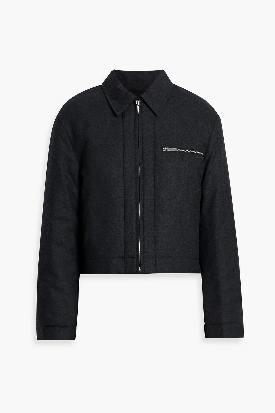 Cropped flannel jacket - 1