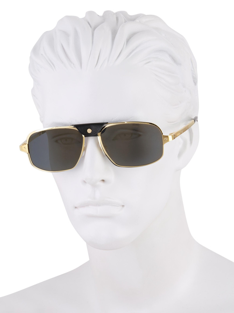 Men's Santos 60MM Rectangular Sunglasses - Gold 4