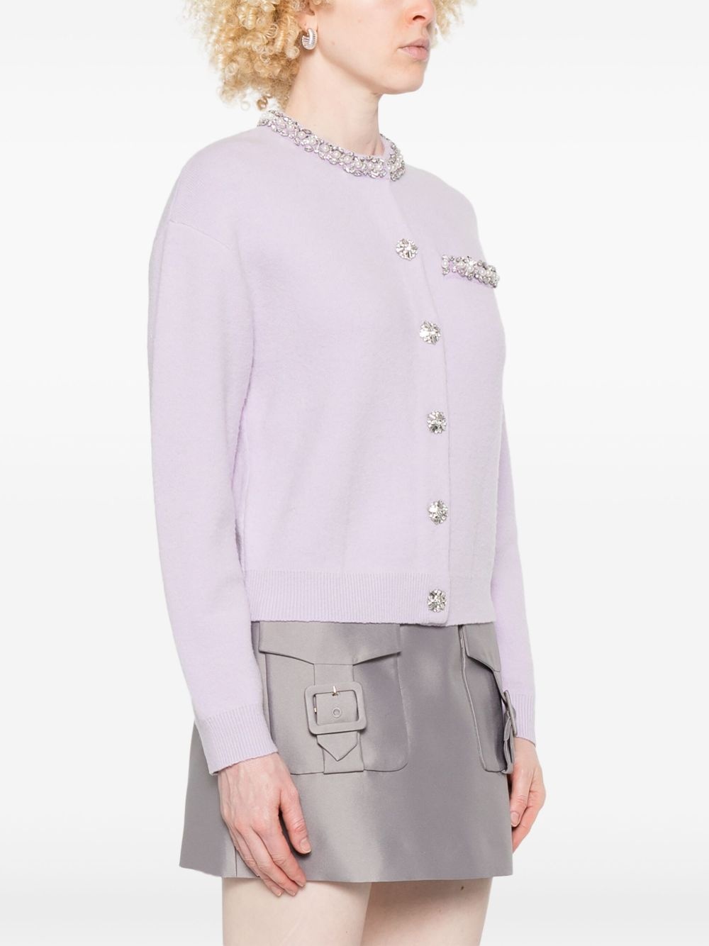 crystal-embellished cardigan - 3