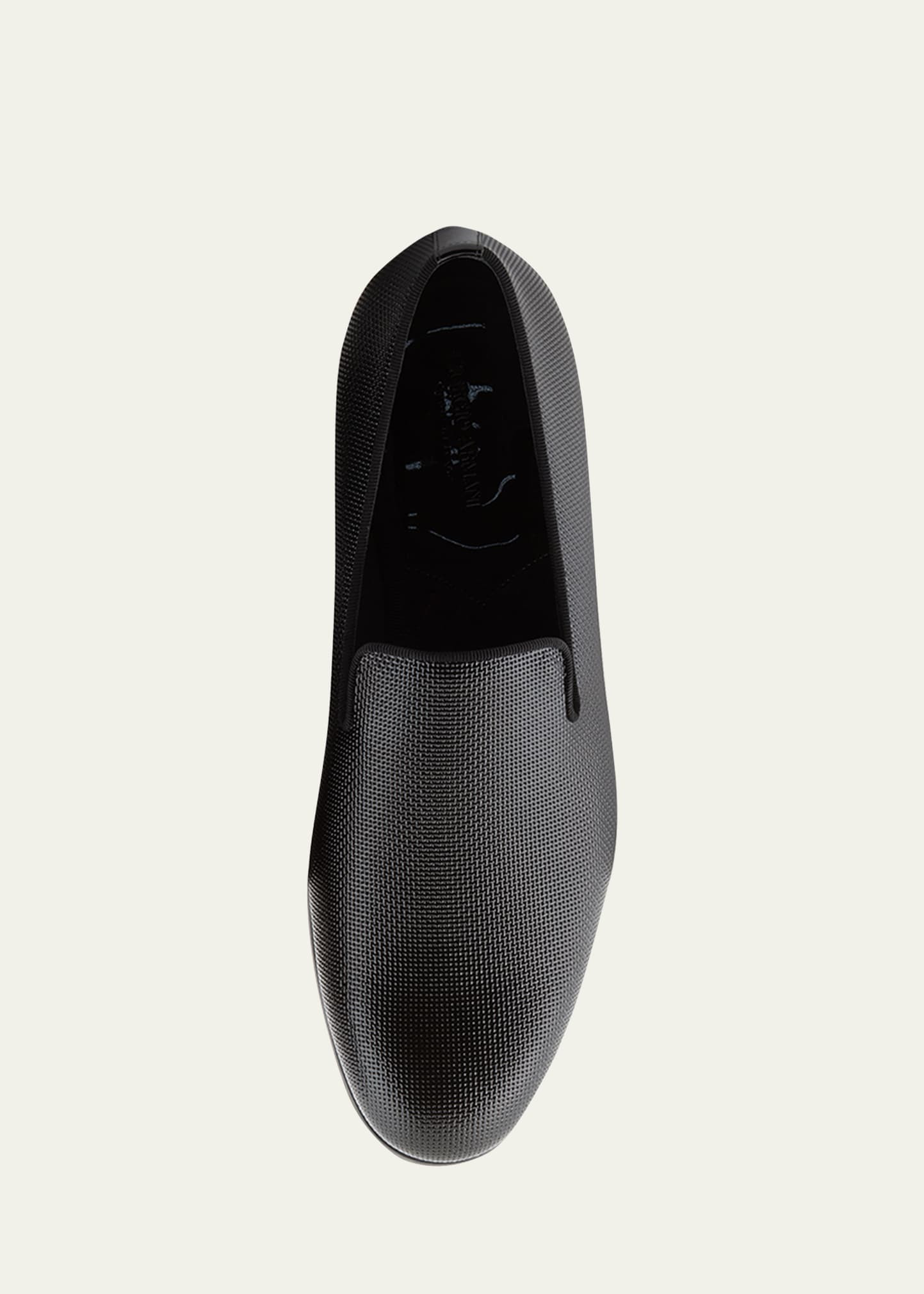 Men's Textured Leather Grosgrain-Trim Loafers - 4