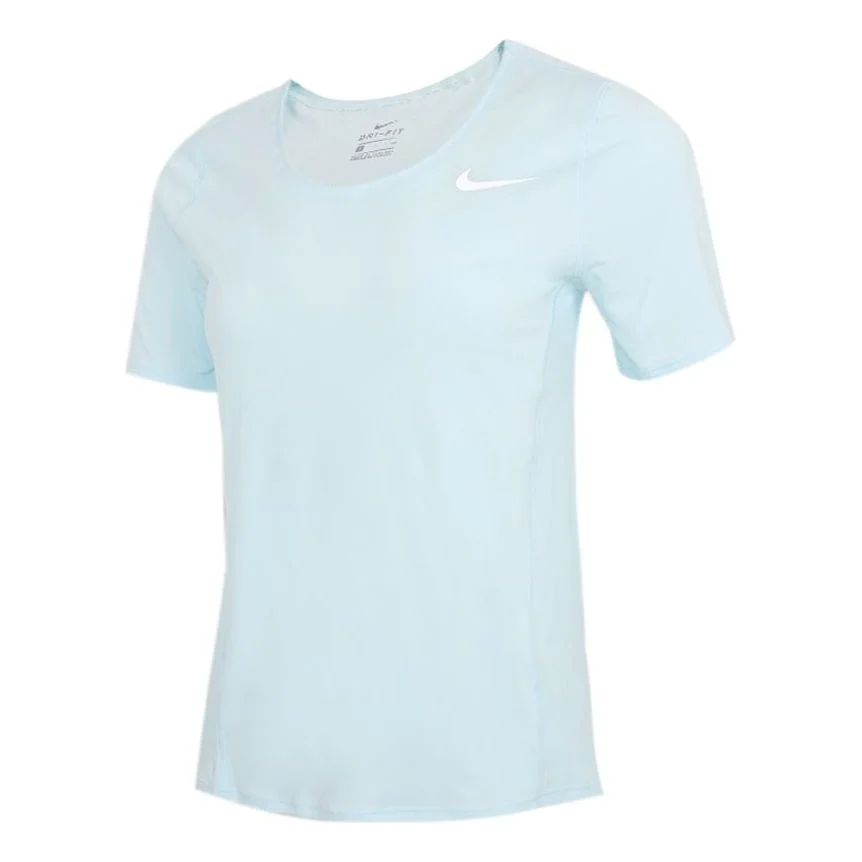 (WMNS) Nike Dri-FIT Training Sports Quick Dry Short Sleeve Blue CJ9445-474 - 1