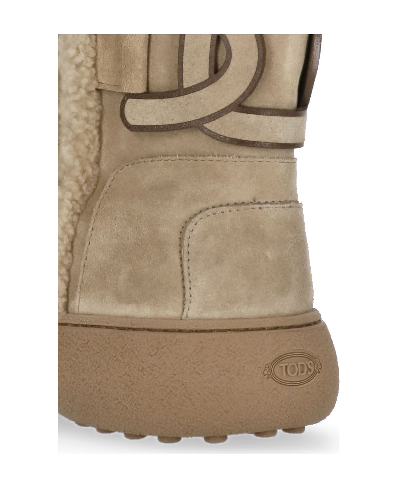 Suede And Sheepskin Ankle Boot - 5