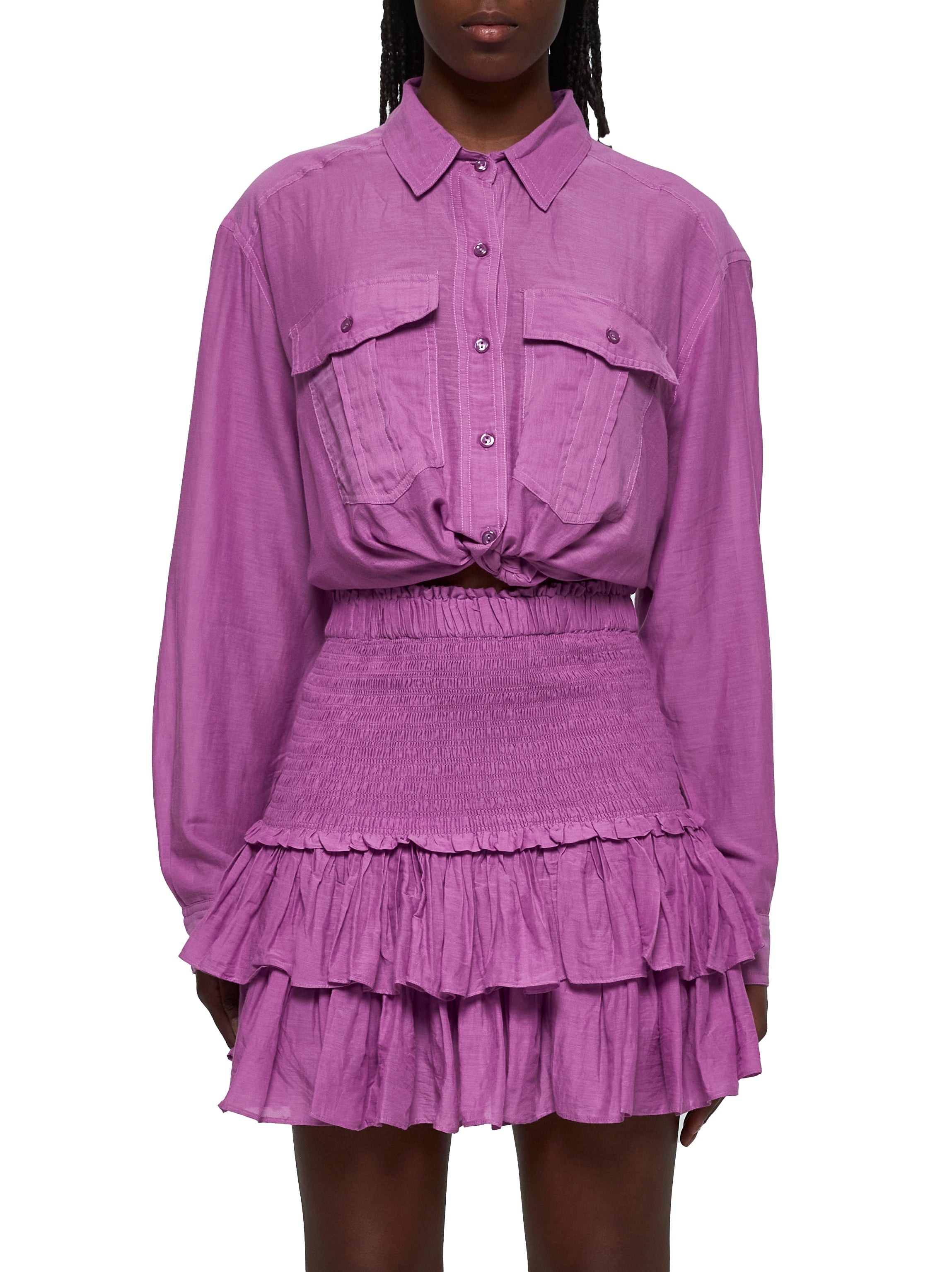 Fuchsia voile Naomi miniskirt - 3