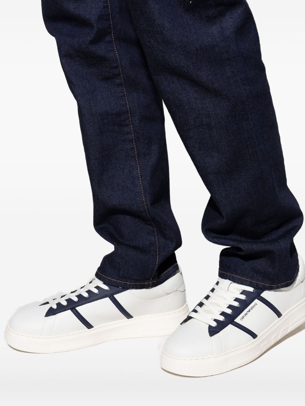 leather panelled sneakers - 5