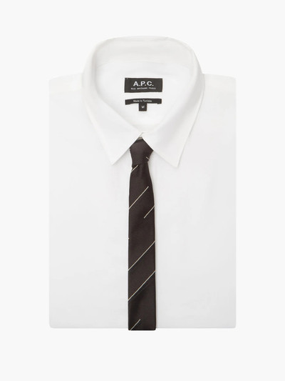 SAINT LAURENT Broken-stripe silk-twill tie outlook