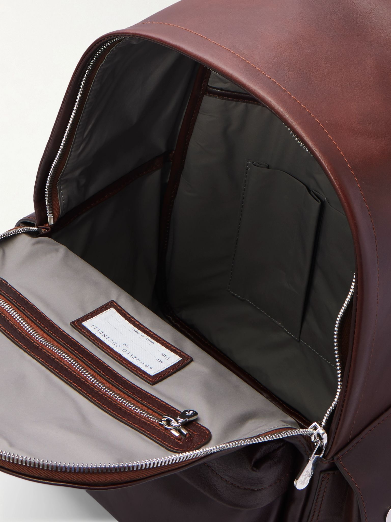 Leather Backpack Red - 5