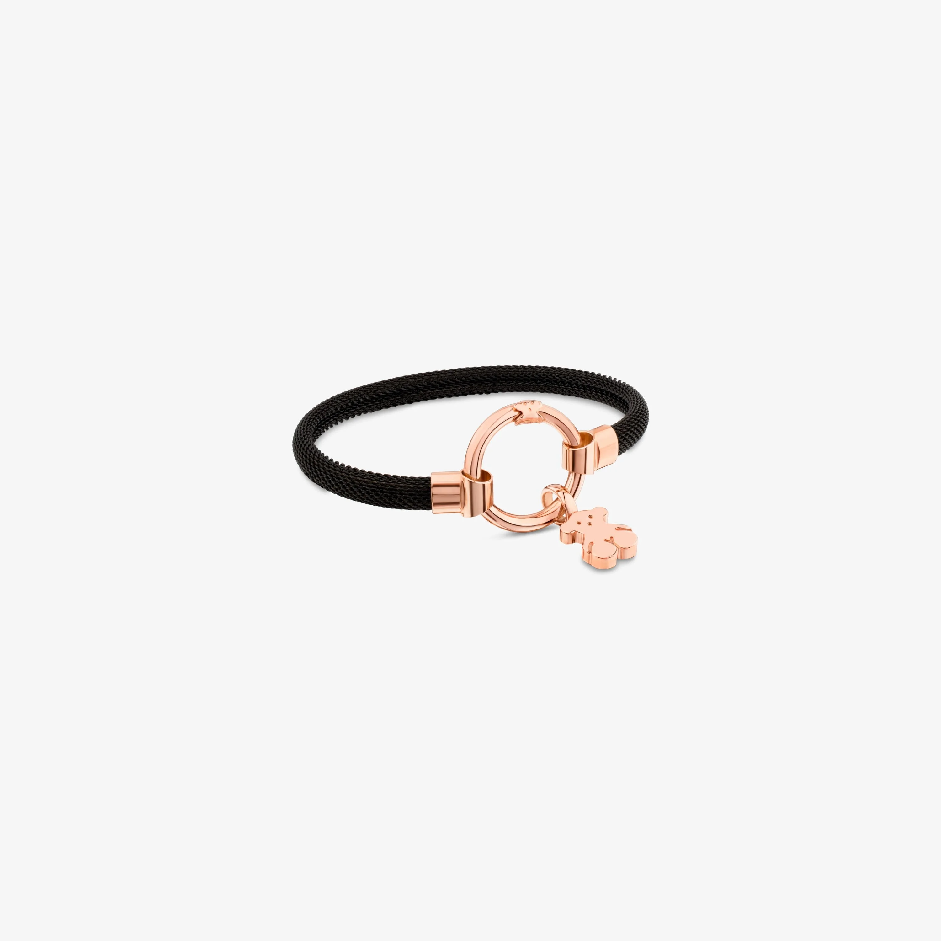 Medium Rose 18K gold vermeil and black IP Steel TOUS Hold Bracelet - 1