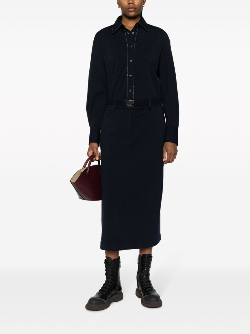 Brunello Cucinelli Monili chain-embellished shirt dress outlook