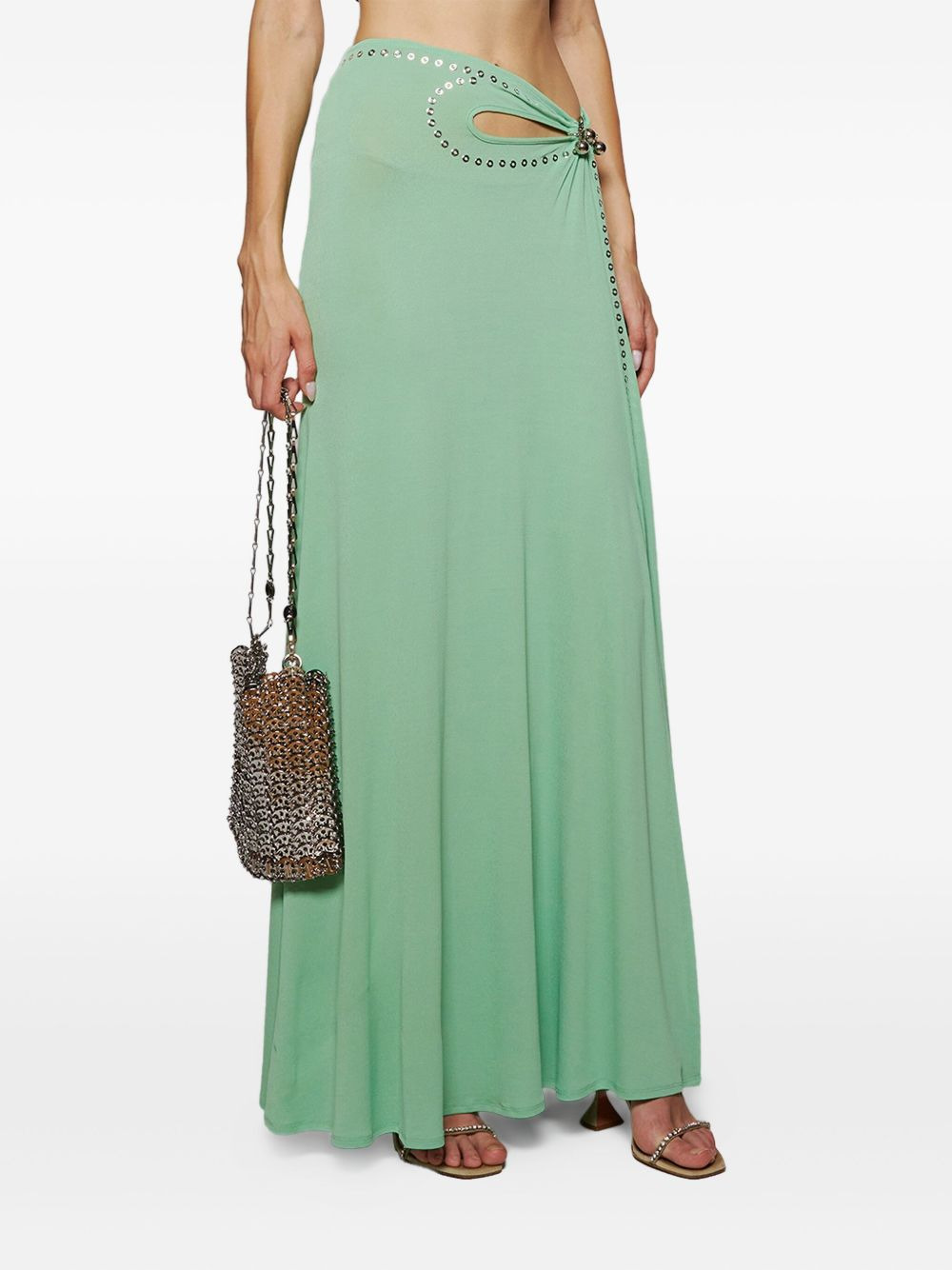 cut-out eyelet-embellished skirt - 4