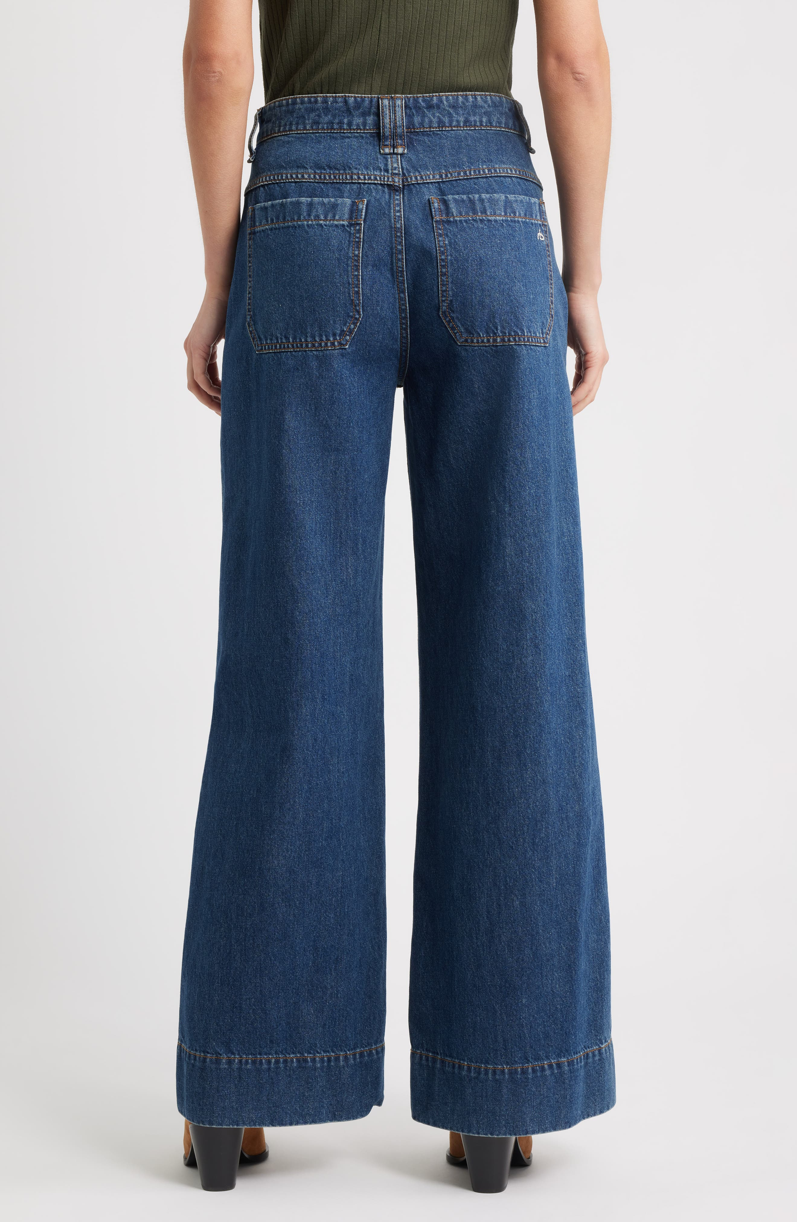 rag & bone Selah High Waist Wide Leg Jeans in Kenme at Nordstrom - 2