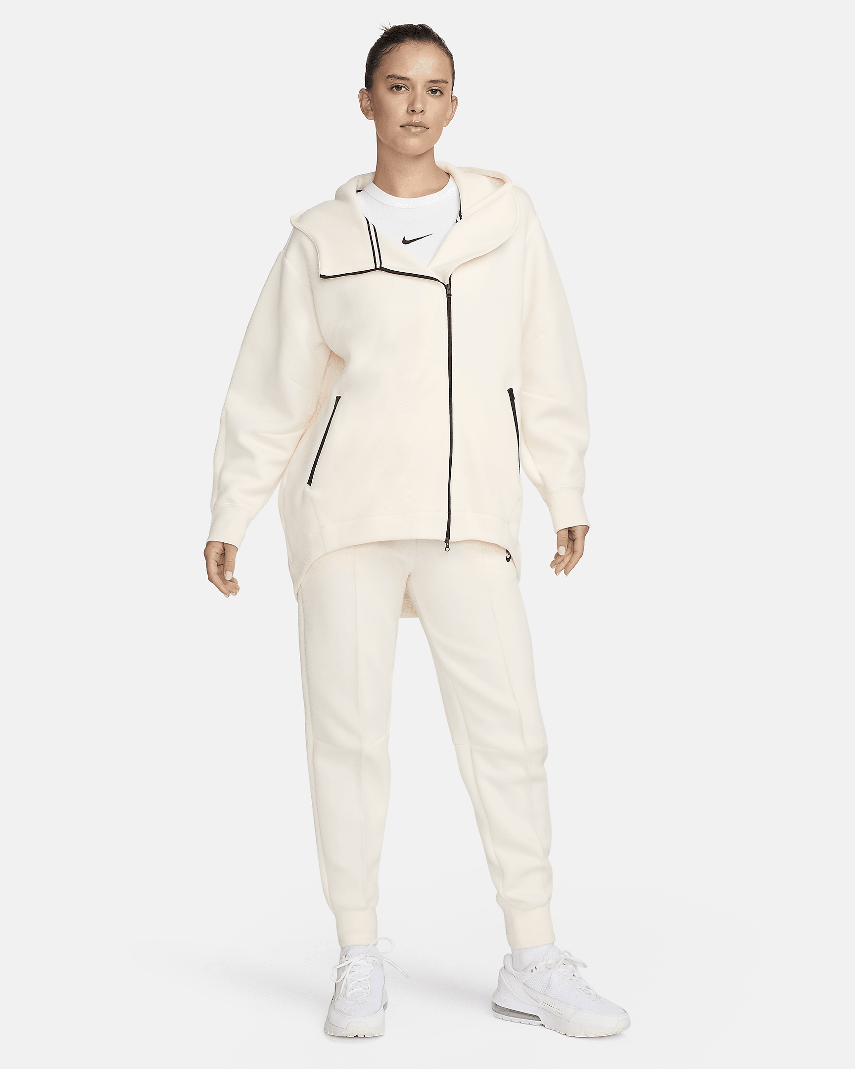 Women's Nike Sportswear Tech Fleece Oversized Full-Zip Hoodie Cape - 10