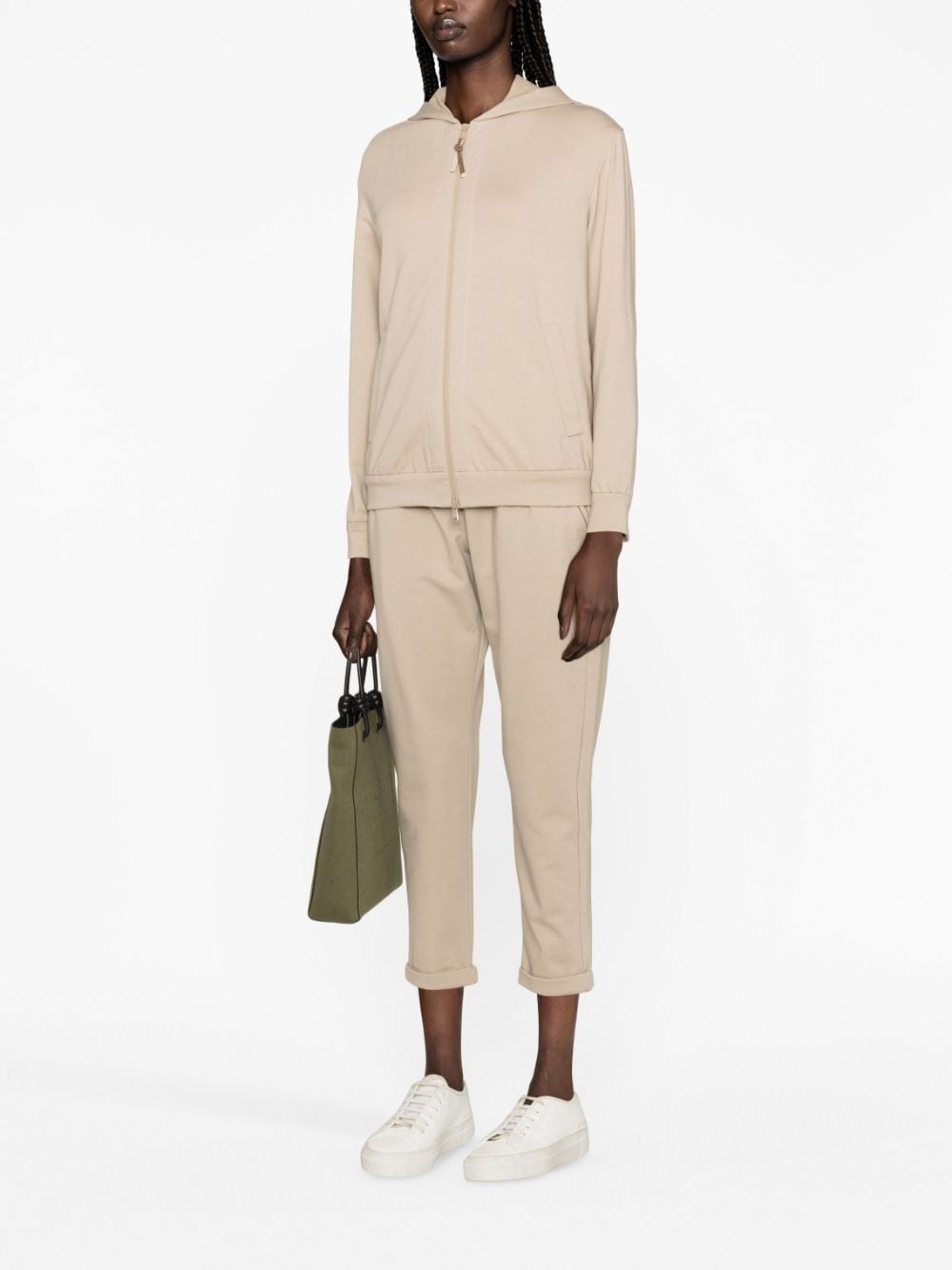 Monilli-detail zip-fastening hooded jacket - 3