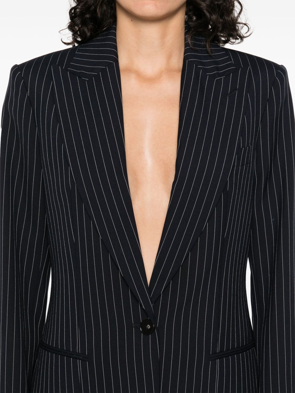 pinstripe-pattern blazer - 5