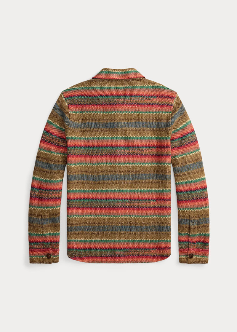 RRL by Ralph Lauren Striped Linen-Silk Workshirt Sweater outlook