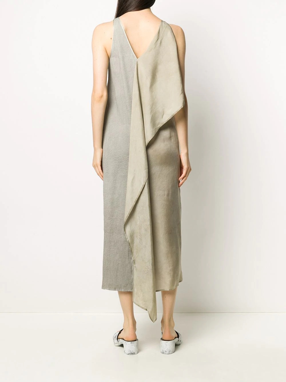 contrast textured asymmetric dress - 4