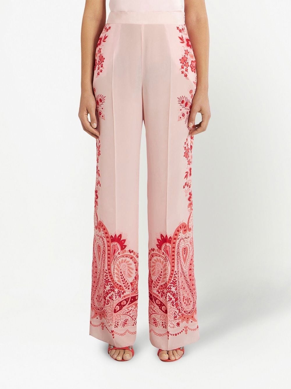 paisley-print silk trousers - 3
