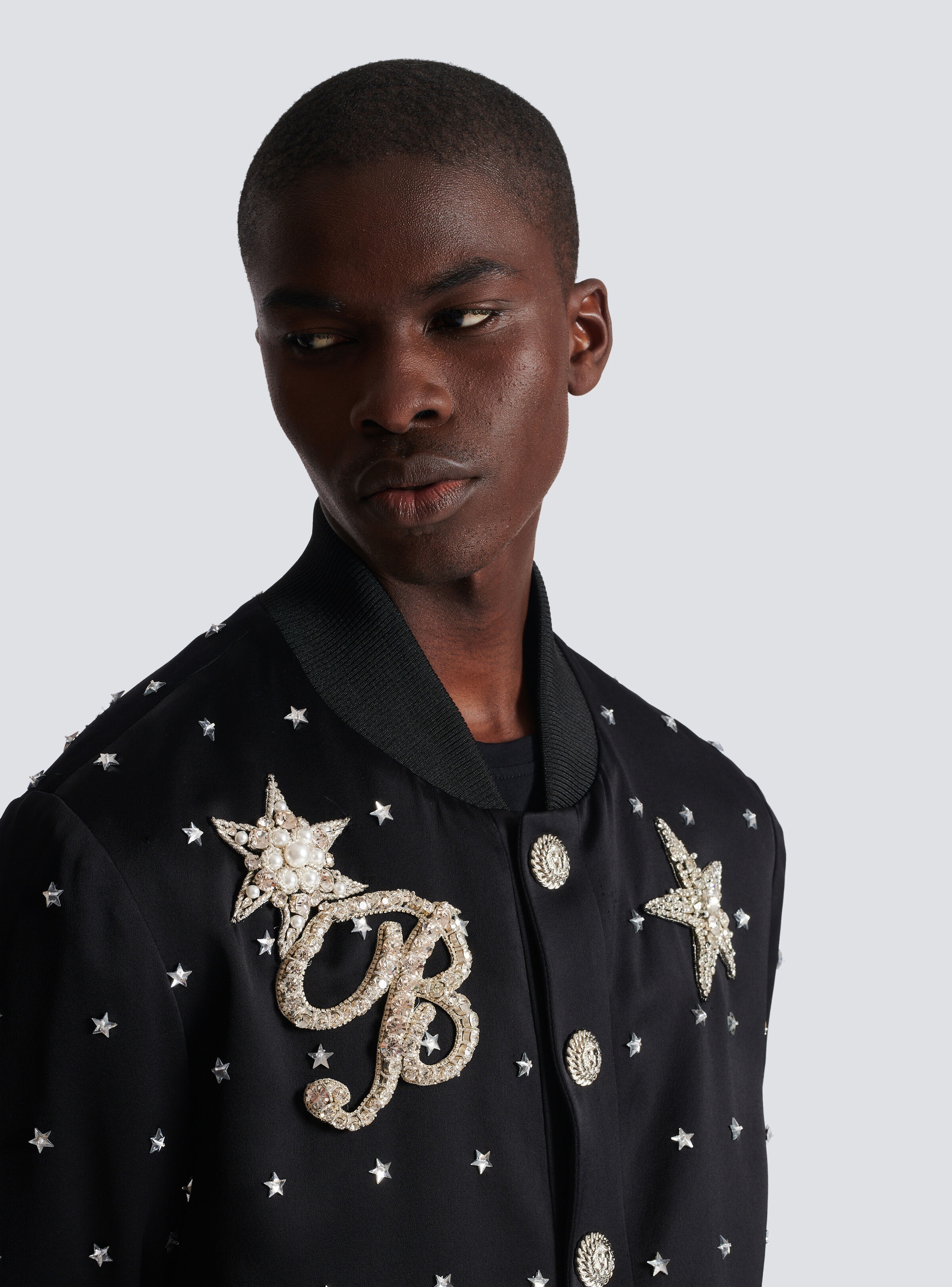 Stars embroidered bomber jacket - 7
