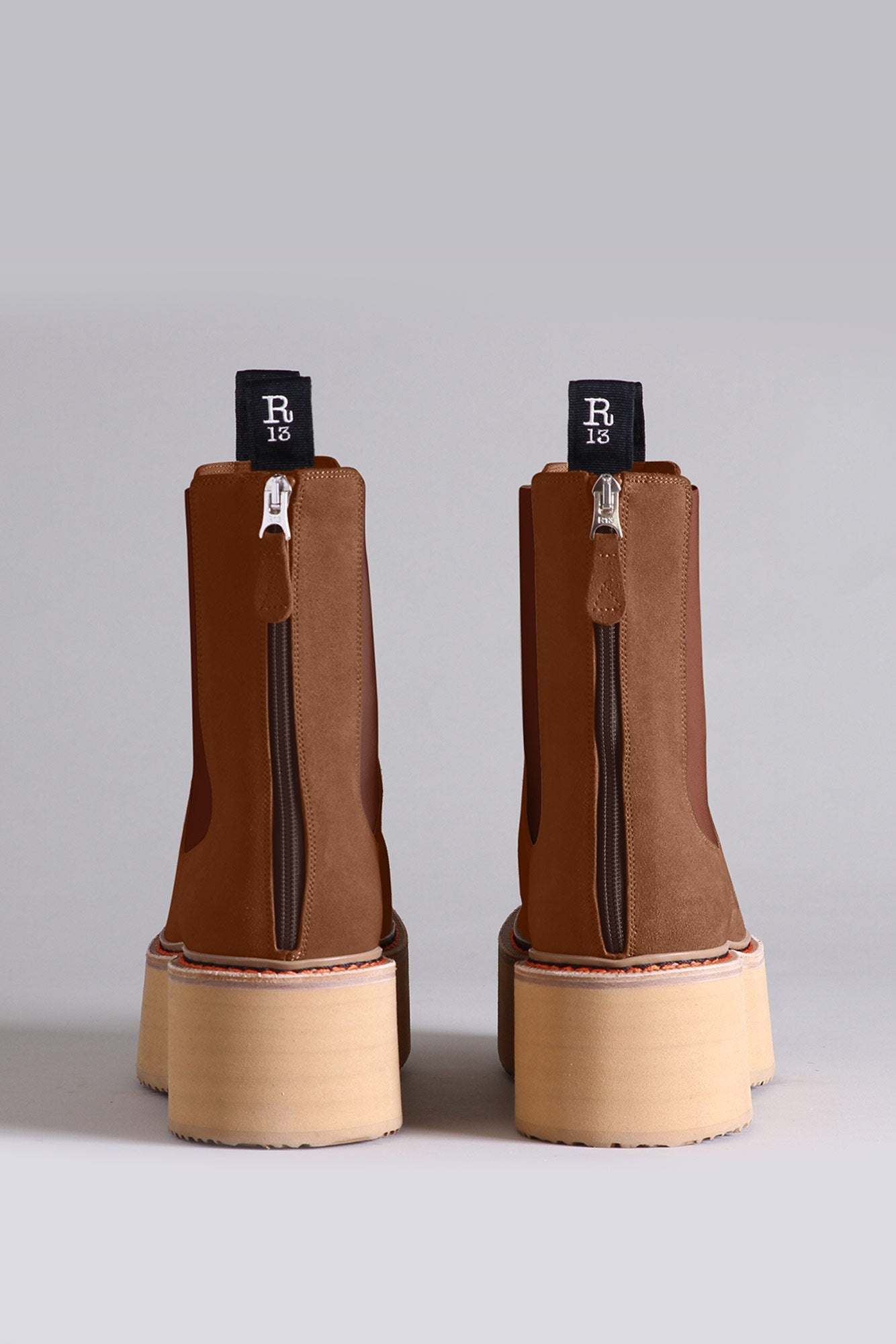 DOUBLE STACK CHELSEA BOOT - BROWN SUEDE | R13 - 3