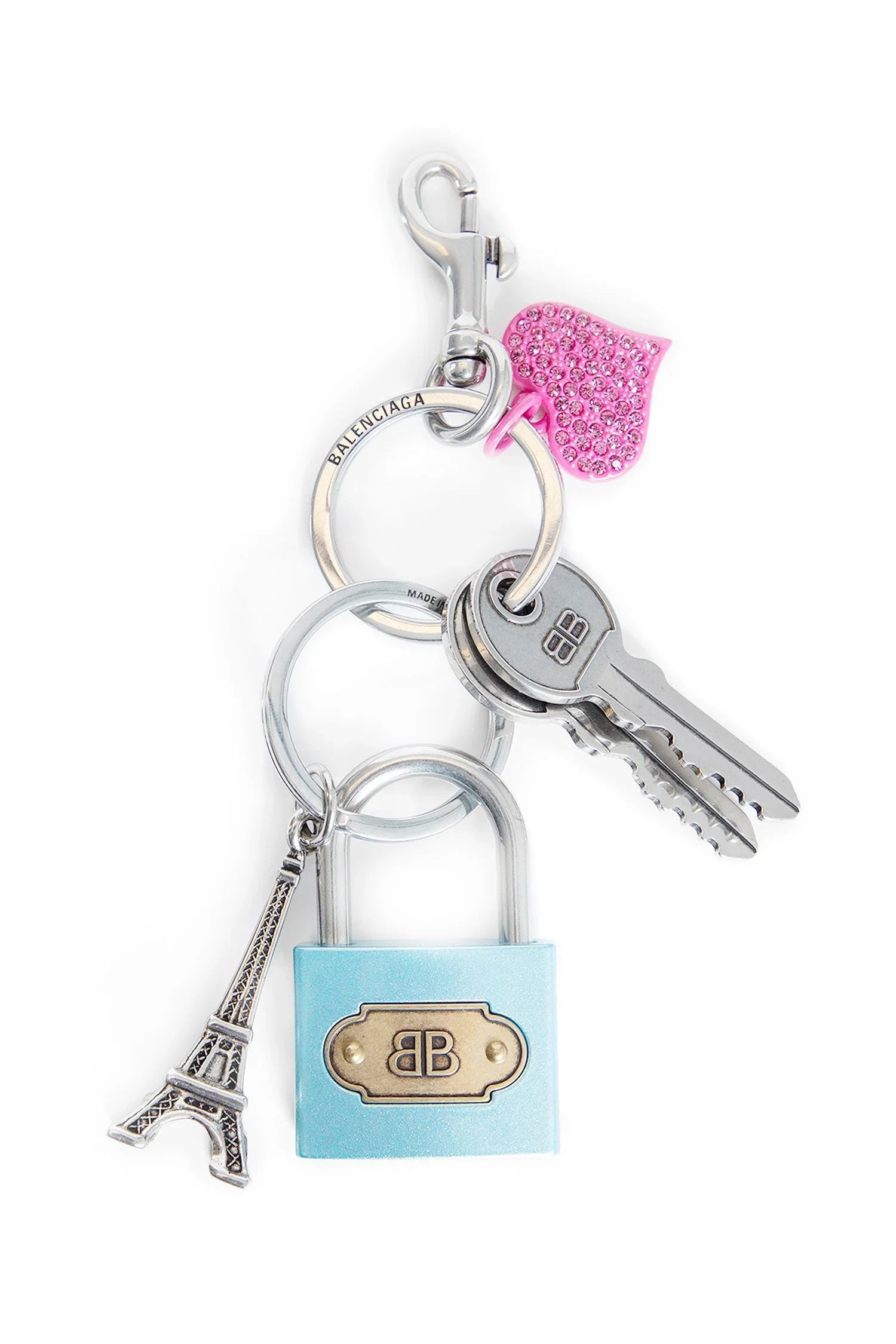 Lock-And-Heart-Of-Crystals-Keychain - 1