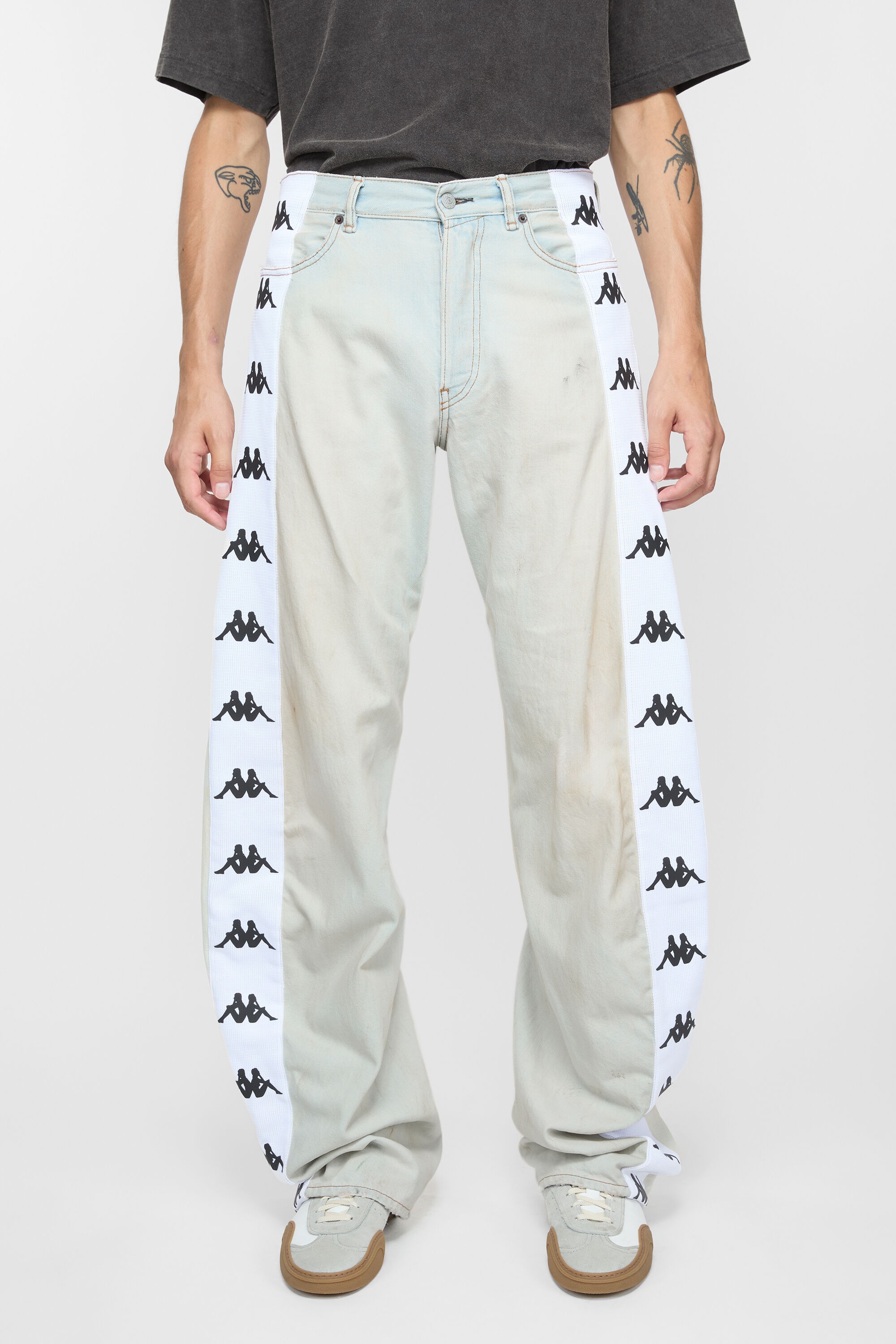 Loose fit jeans - 2006M Acne Studios x Kappa - Light blue/white - 3