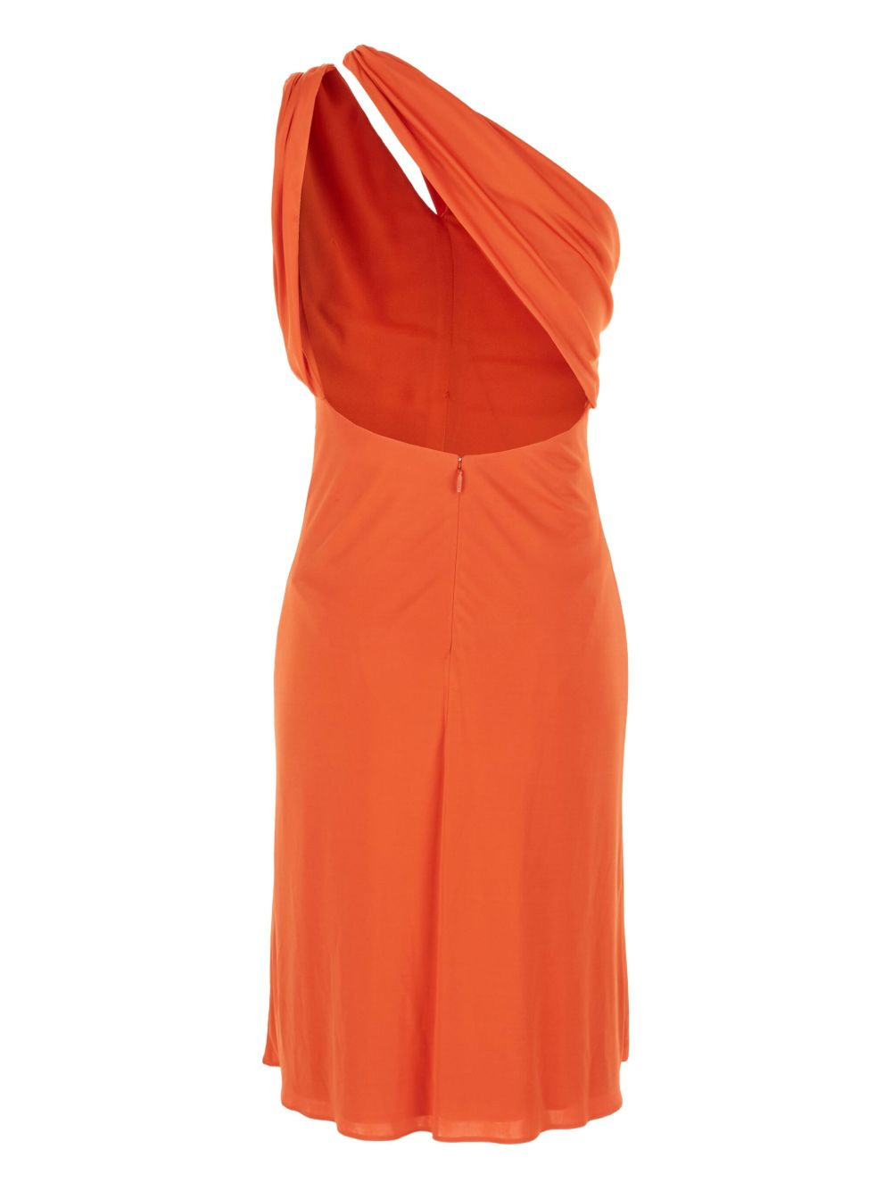 one-shoulder draped midi dress - 2