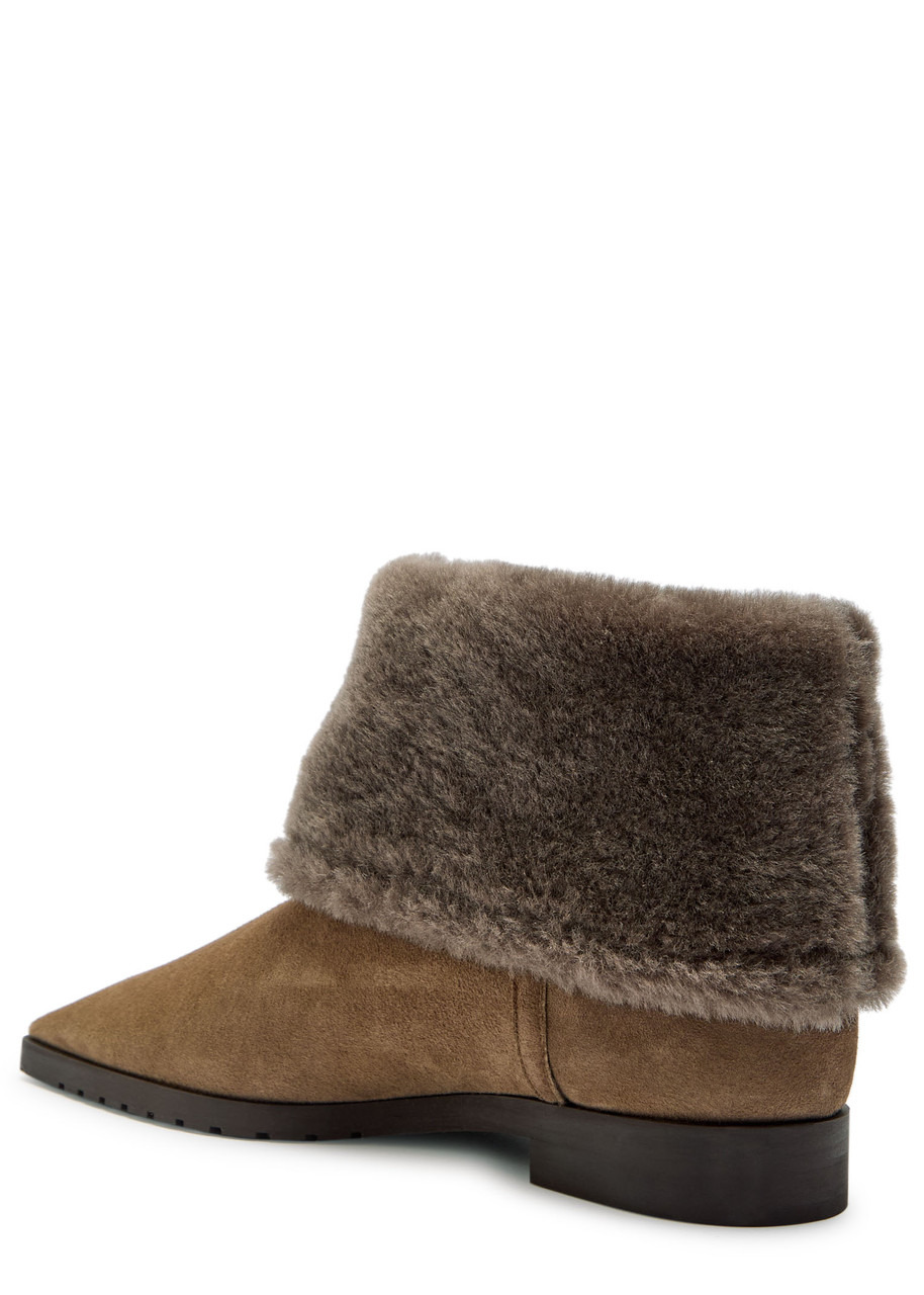 Toteme Shearling-trimmed Suede Ankle Boots - 2