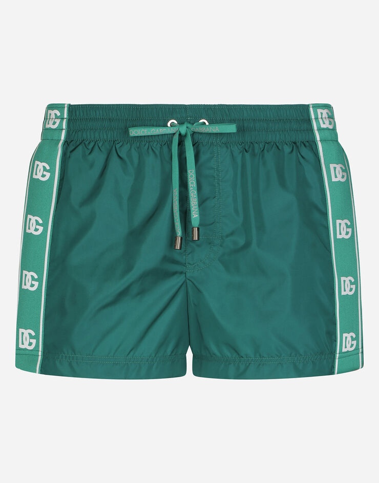 Short swim trunks with branded bands - 1