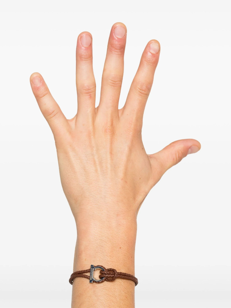 FERRAGAMO Ferragamo Braided Leather Bracelet outlook