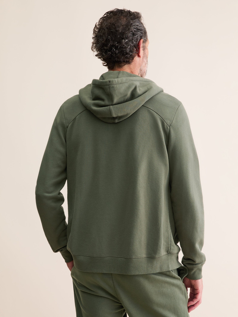 Men's Zip Up Hoodie Quinn Cotton Modal Khaki 3