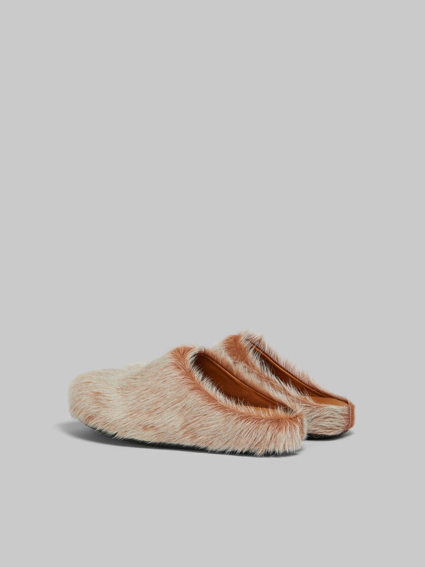 BEIGE LONG HAIR CALFSKIN FUSSBETT SABOT - 3