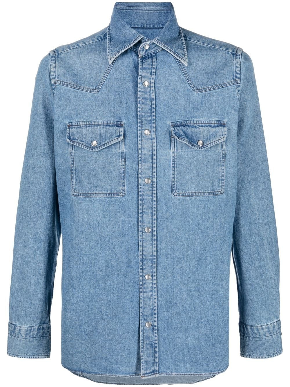 collared denim shirt - 1