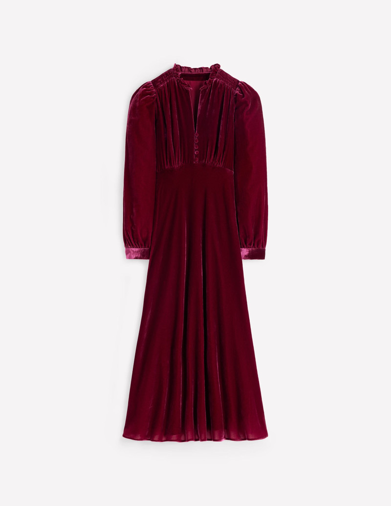 Cassie Velvet Tea Dress-Ruby Red 1