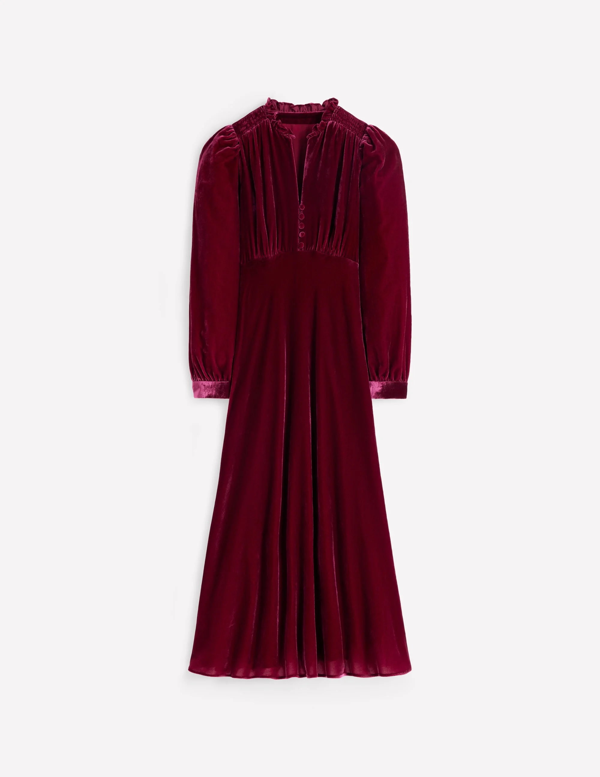 Cassie Velvet Tea Dress-Ruby Red - 1