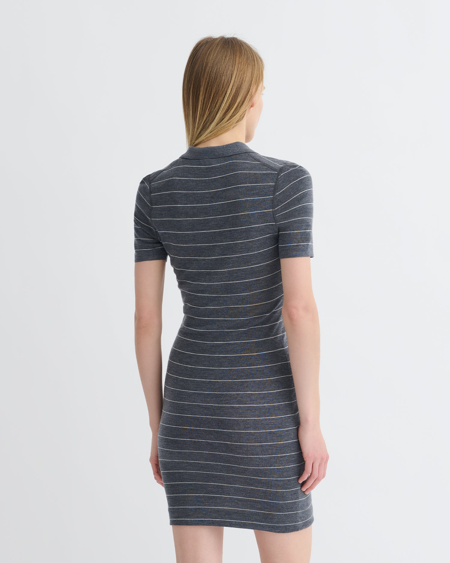Striped Terry Merino Mini Dress - 5