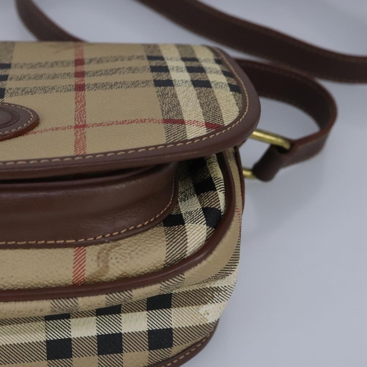 Burberry Nova Check Shoulder Bag Leather Beige - 14