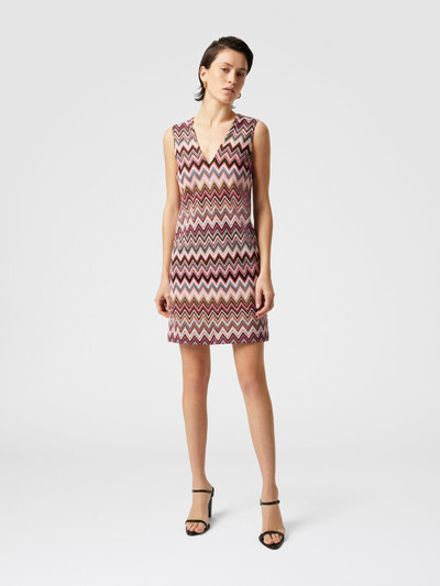 Missoni Sleeveless V-neck cotton and viscose zigzag mini-dress outlook