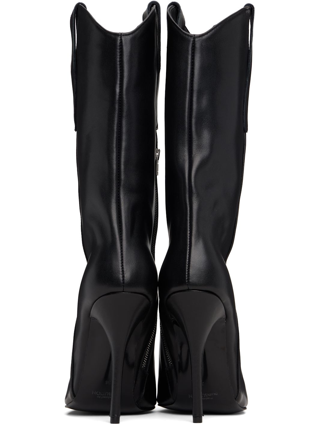 Black Mid-Calf Cowgirl Boots - 2
