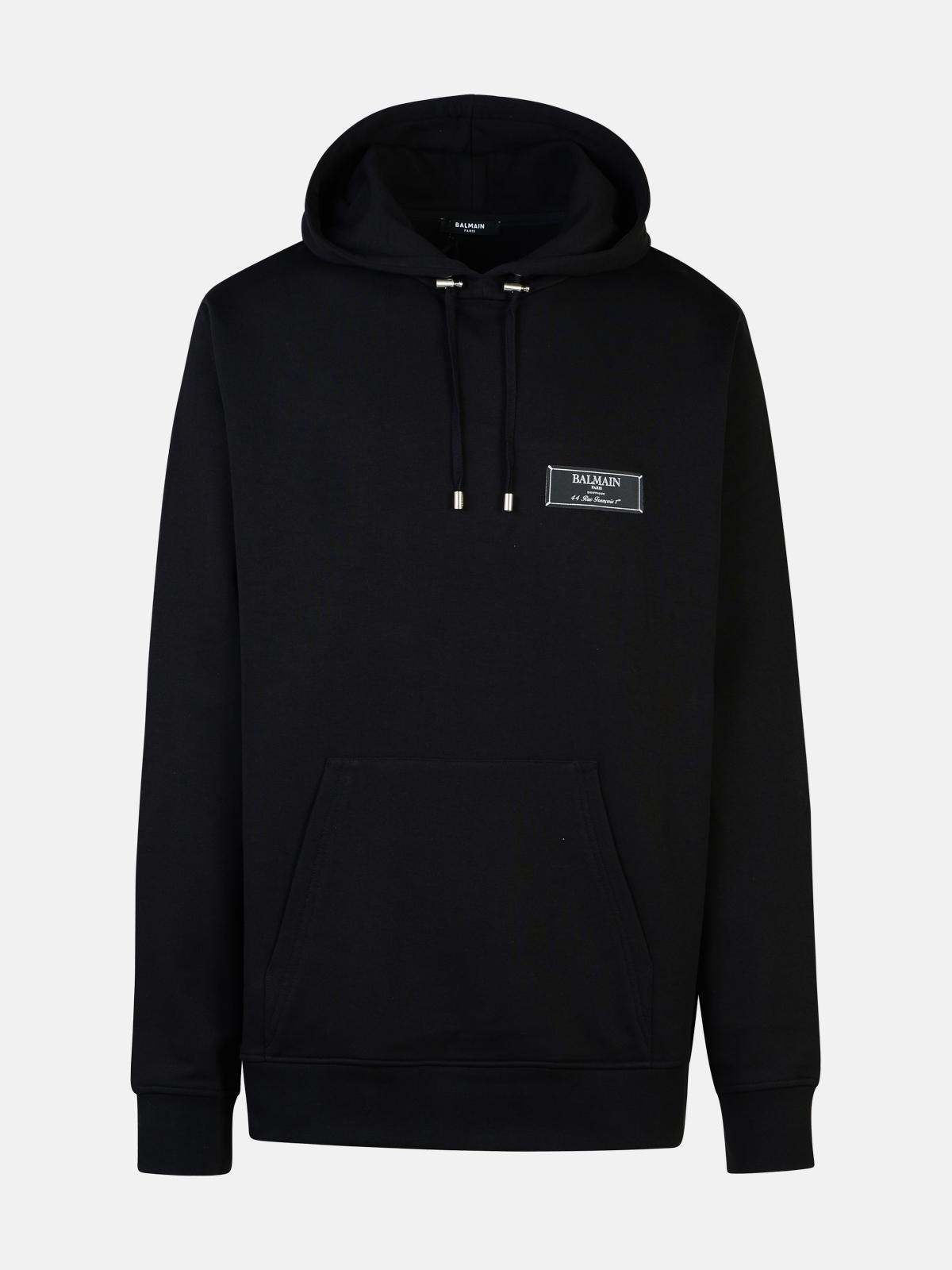 BLACK COTTON SWEATSHIRT - 1