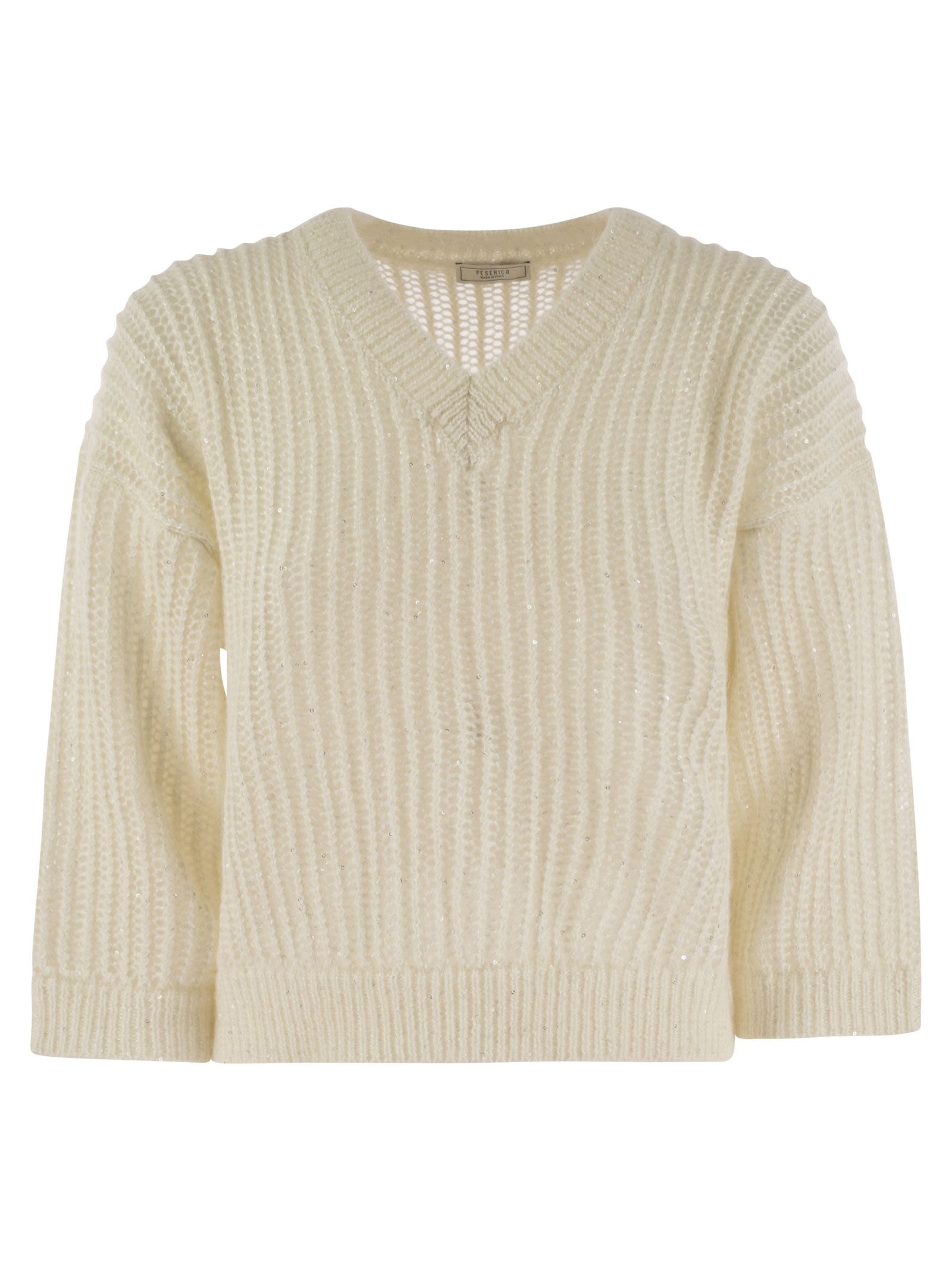 Peserico - Peserico Women Tricot Sweater With Micropaillettes - 1