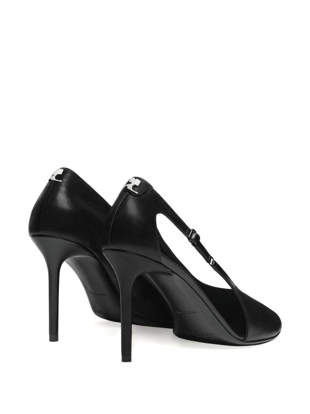 100mm Oblique leather pumps - 3