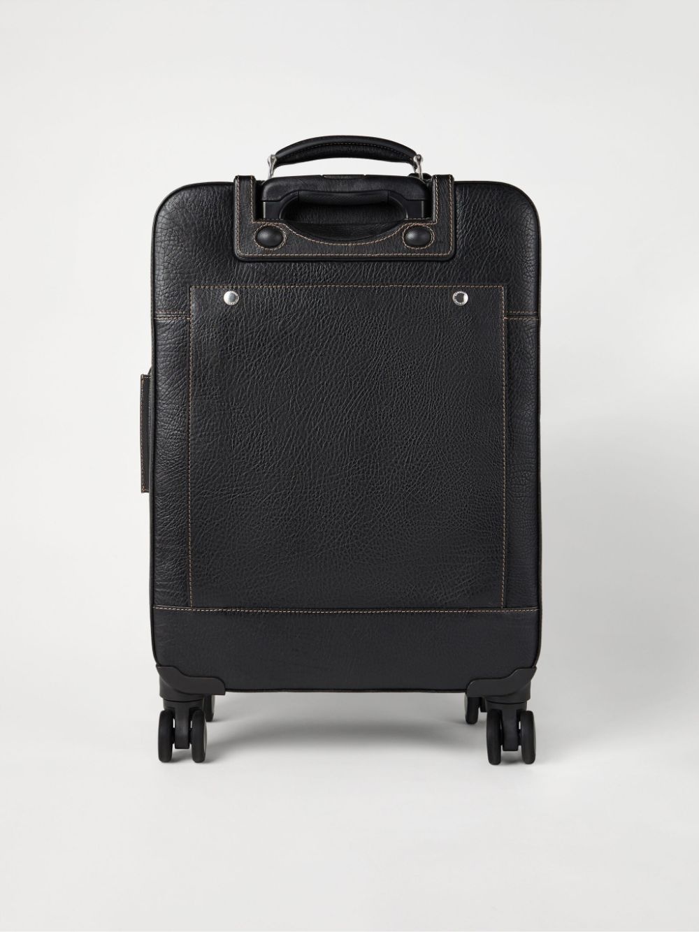 grained leather suitcase - 4