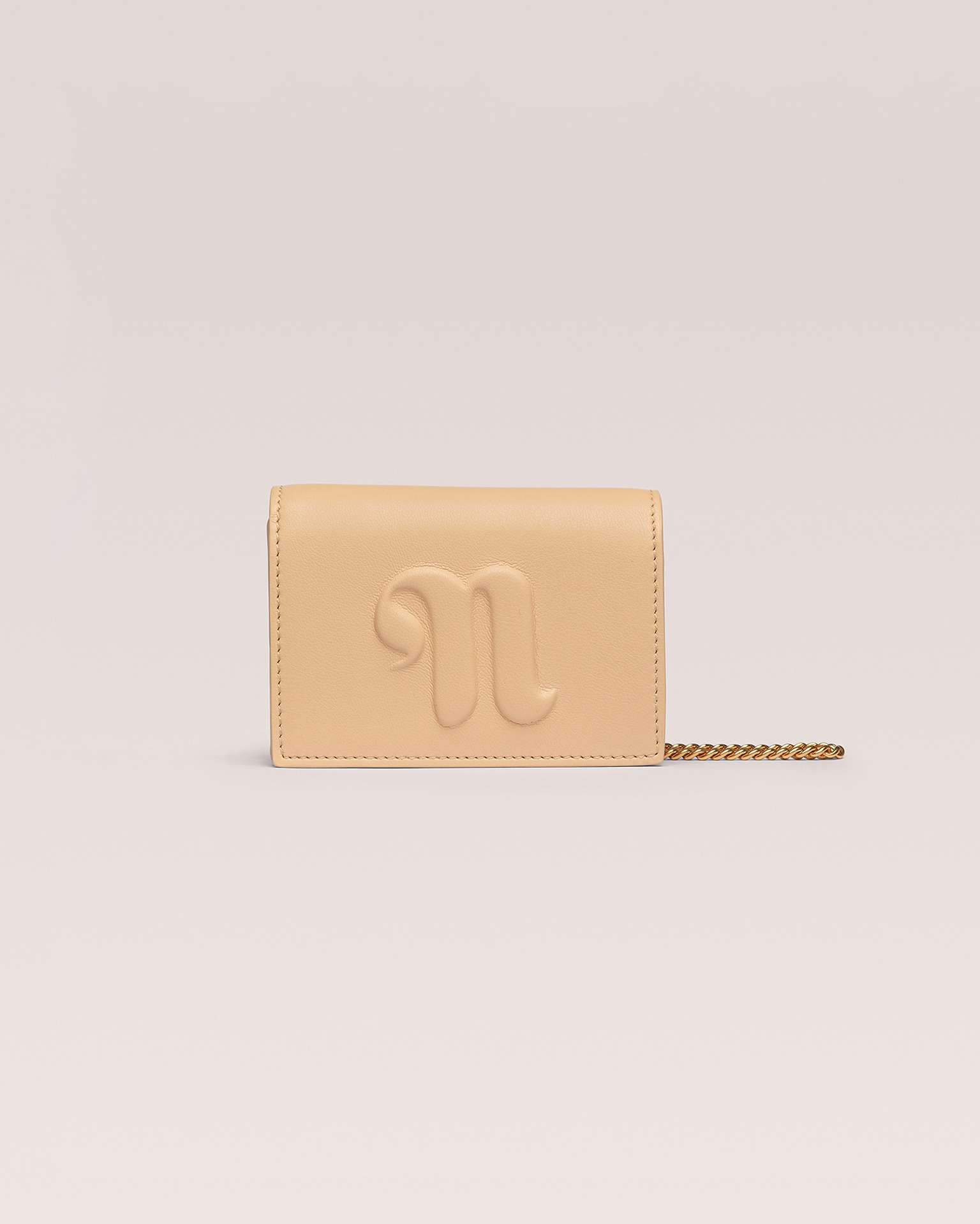 KINGSLEY - Vegan nappa leather card holder - Nude 1