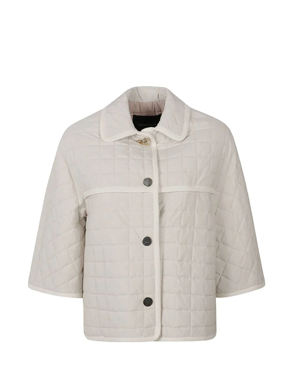 quilted three-quarter sleeve jacket - 1