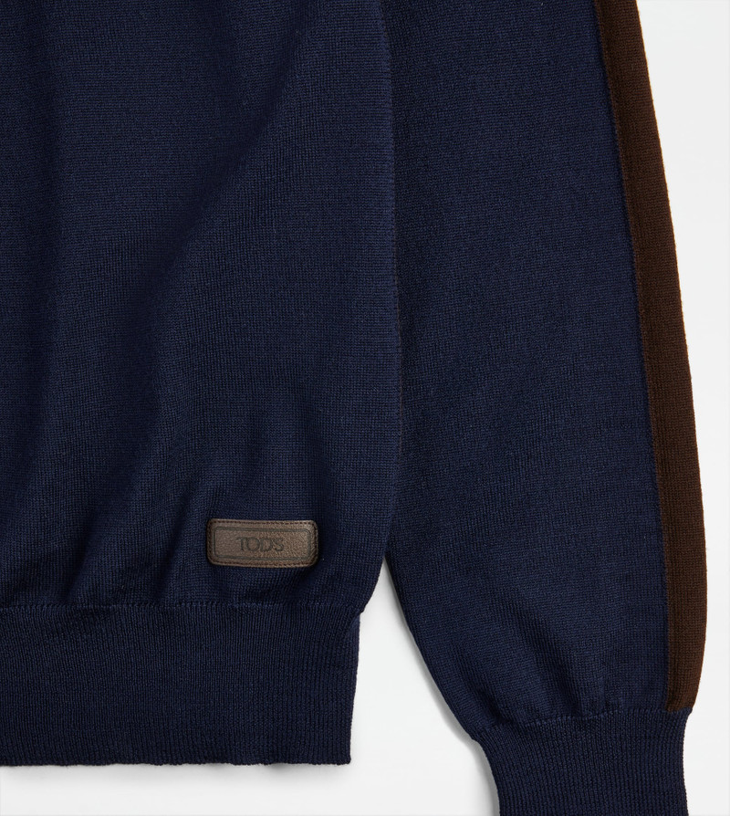 POLO SHIRT IN WOOL - BLUE, BROWN 9