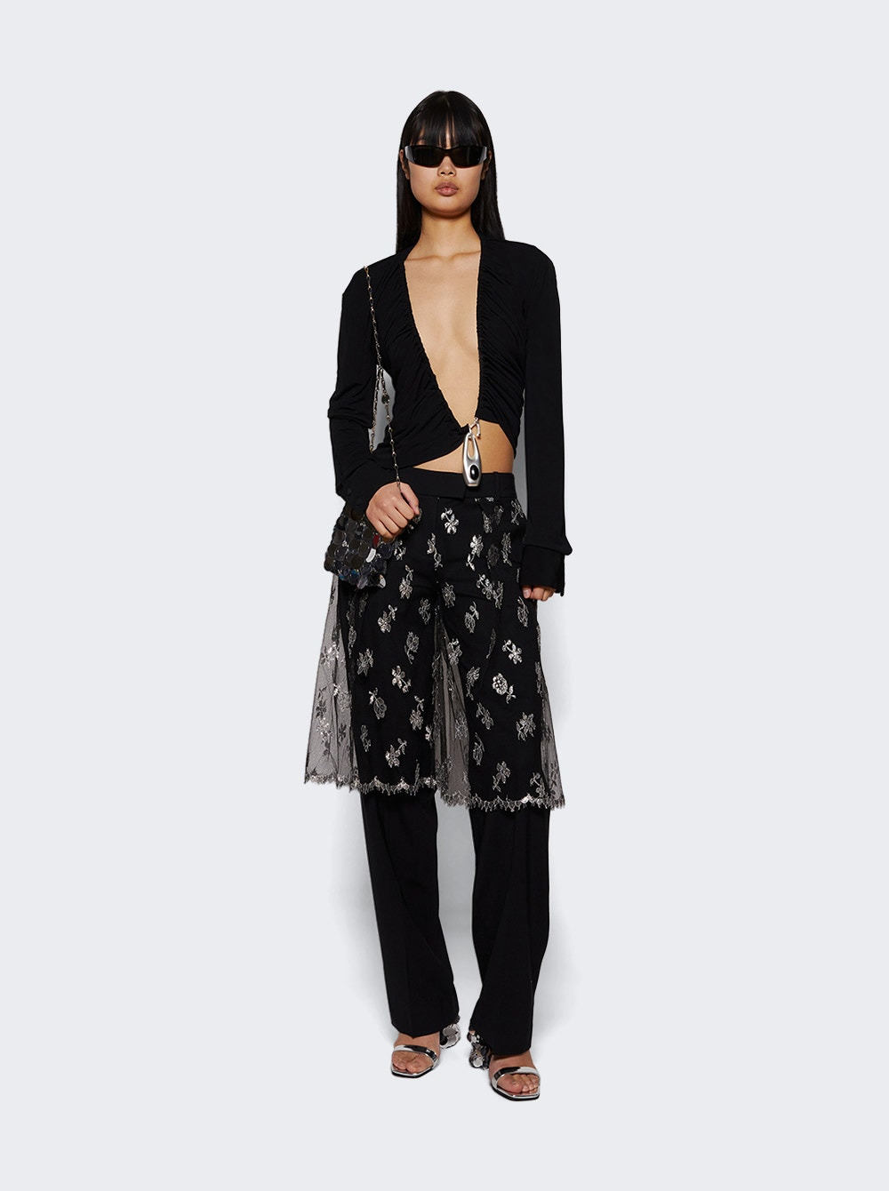 Lace Sarong Trouser Black - 5